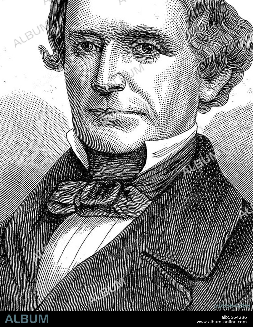 Jefferson Finis Davis, 3. Juni 1808, 6. Dezember 1889, ein US-amerikanischer Politiker, von 1861 bis 1865 der einzige Präsident der Konföderierten Staaten von Amerika und damit Führer der Südstaaten im Sezessionskrieg, Historisch, digitale Reproduktion einer Originalvorlage aus dem 19. Jahrhundert.