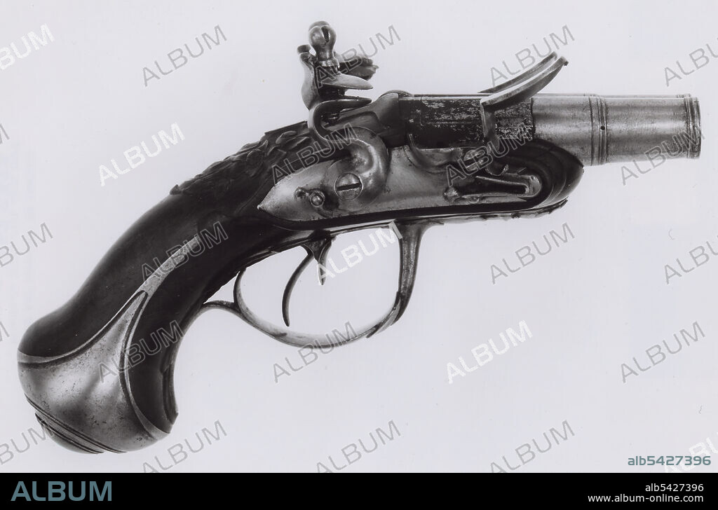 Double-Barrel Pocket Flintlock Breech-Loading Pistol, France, c. 1740/50.
