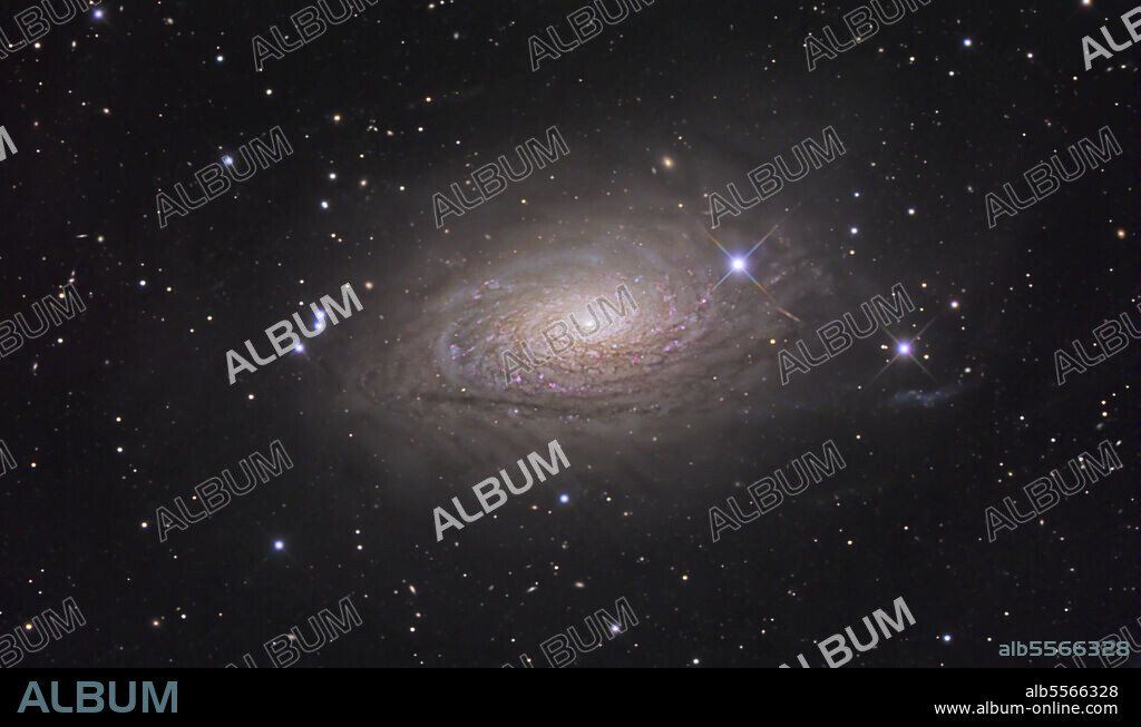 The Sunflower Galaxy, also known as Messier 63 or NGC 5055, is an unbarred spiral galaxy in the constellation Canes Venatici. The Sunflower Galaxy is part of the M51 Group, a group of galaxies that also includes the Whirpool Galaxy (M51).