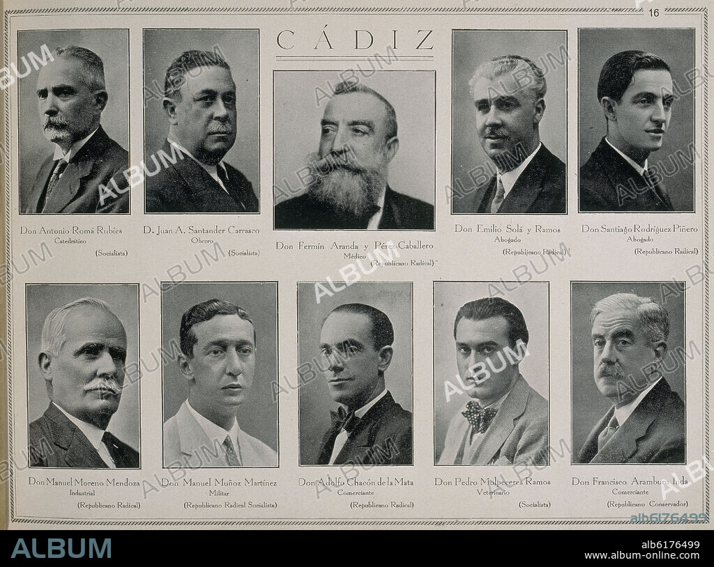 DIPUTADOS DE CADIZ- RETRATOS- PAGINA 16.