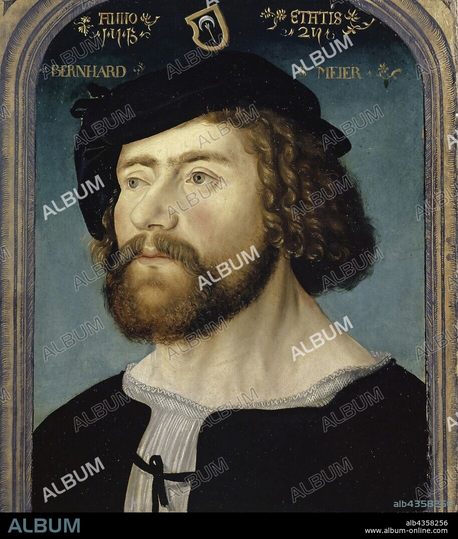 Portrait of the Basler Junkers Bernhard Meyer zum Pfeil, 1513, mixed technique on basswood, 40.5 x 34.5 cm (with attachment: 43.7x 37 cm), not marked., Dated top left: ANNO 1 · 5 · 13, top right: ETATIS · 25, Oberrheinischer Meister, 16. Jh.