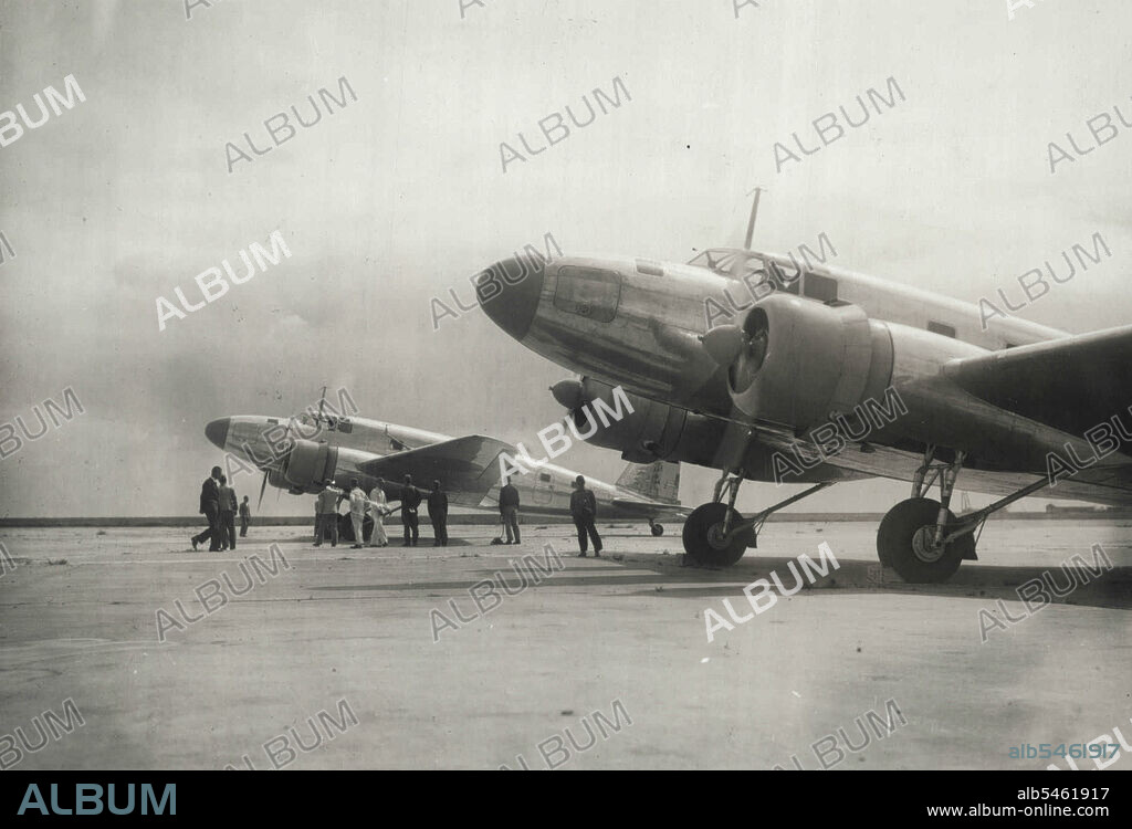 New Air-Liners..- MC-20 airliners.Newly-designed all Japan made, MC-20 type-long-distance airliners have been completed by the Mitsubishi Heavy Industry Co. and they were on display to public this morning. September 20, 1940. (Photo by The Domie News Photos Service).