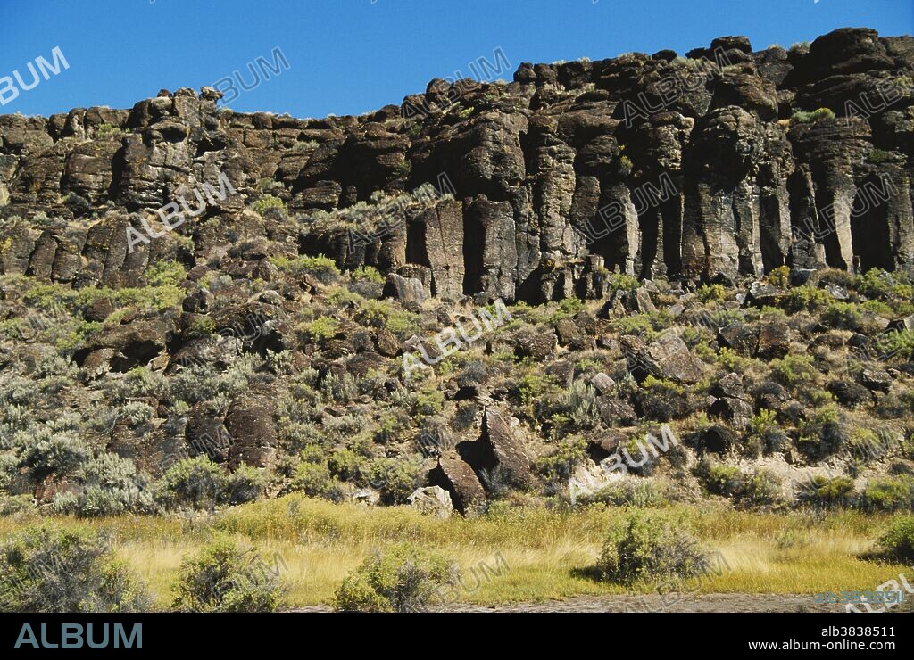 Basalt caprock formations near Frenchglen in southeast Oregon.