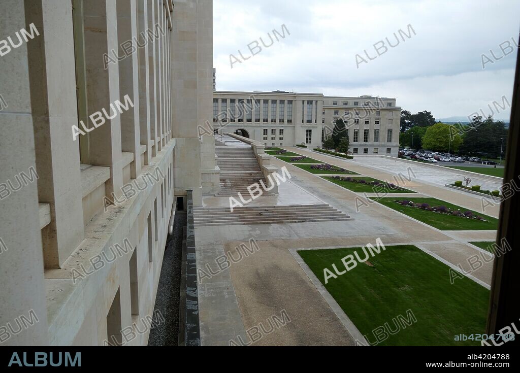 Palais des Nations. United Nations Headquarters. Geneva. Switzerland. This was the home of the League of Nations and is the present meeting place of the Conference on Disarmament.