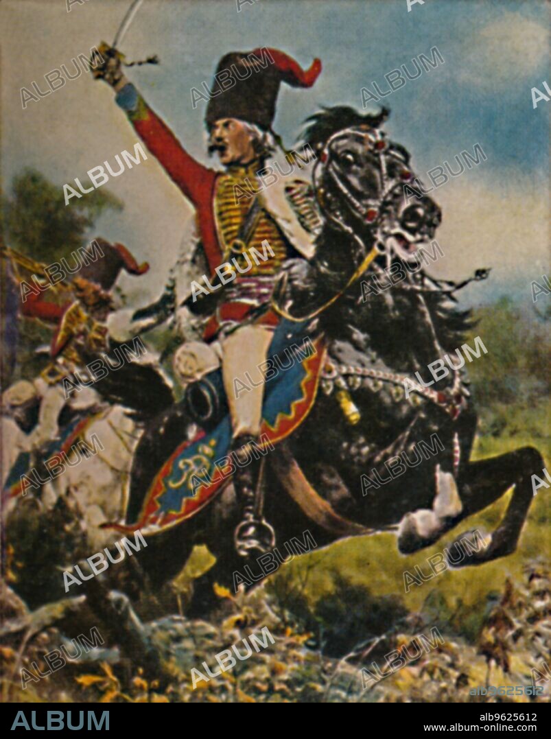 'Hans Joachim von Ziethen 1699-1786', 1934. Hans Joachim von Zieten (1699-1786) also known as Zieten aus dem Busch, was a cavalry general in the Prussian Army. He served in four wars and was instrumental in several victories during the reign of Frederick the Great, most particularly at Hohenfriedberg and Torgau. From "Die Großen der Weltgeschichte". [Eckstein-Halpaus, Dresden, 1934].