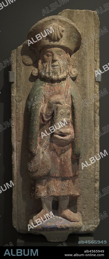 Santiago Peregrino. Siglo XVI. Taller gallego. Procedente de Padrón (provincia de A Coruña, Galicia). Granito tallado y policromado. Museo de las Peregrinaciones y de Santiago. Santiago de Compostela. Provincia de La Coruña. Galicia. España.