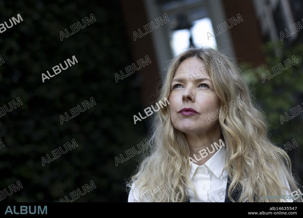 Christina Rosenvinge Poses portrait session 'Hombres íntegros', at Casa de America on May 20, 2025 in Madrid, Spain.