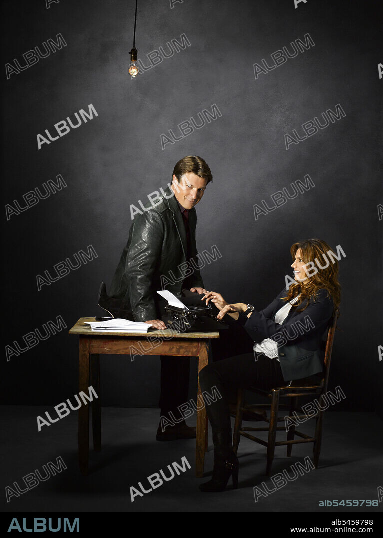 NATHAN FILLION and STANA KATIC in CASTLE, 2009, directed by BRYAN SPICER and ROB BOWMAN. Copyright Beacon Pictures.