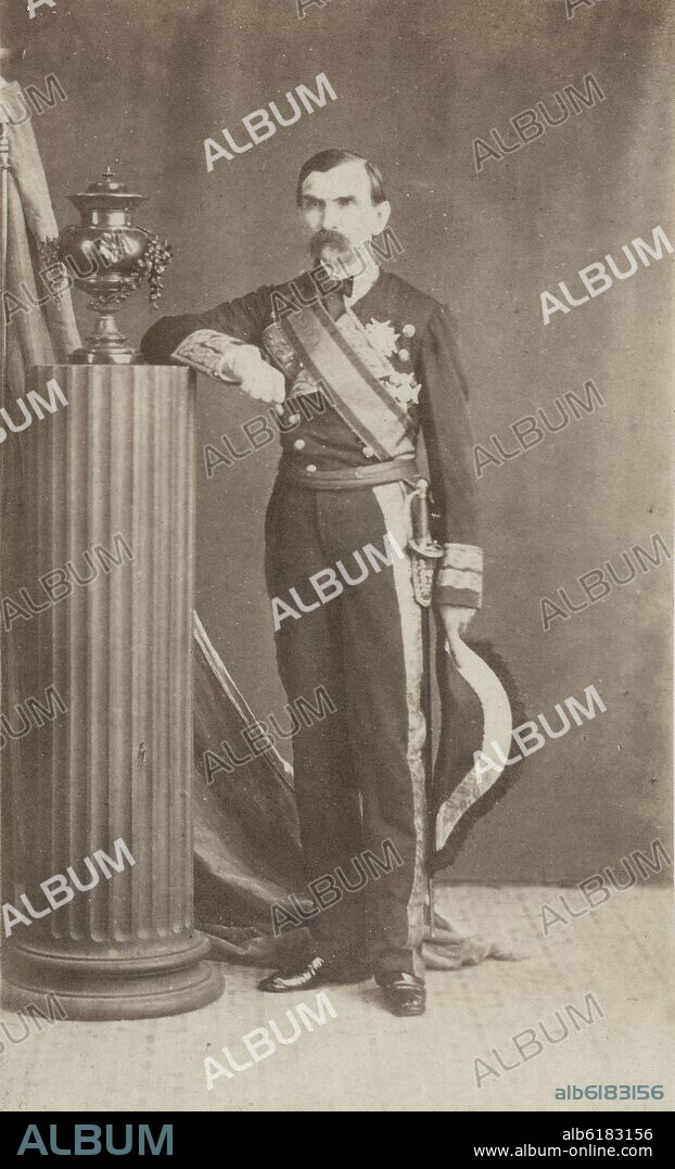 JEAN LAURENT 1816/1886 FOTOGRAFO. P- RETRATO DEL GENERAL DOMINGO DULCE - FOTOGRAFIA EN BLANCO Y NEGRO - S XIX.