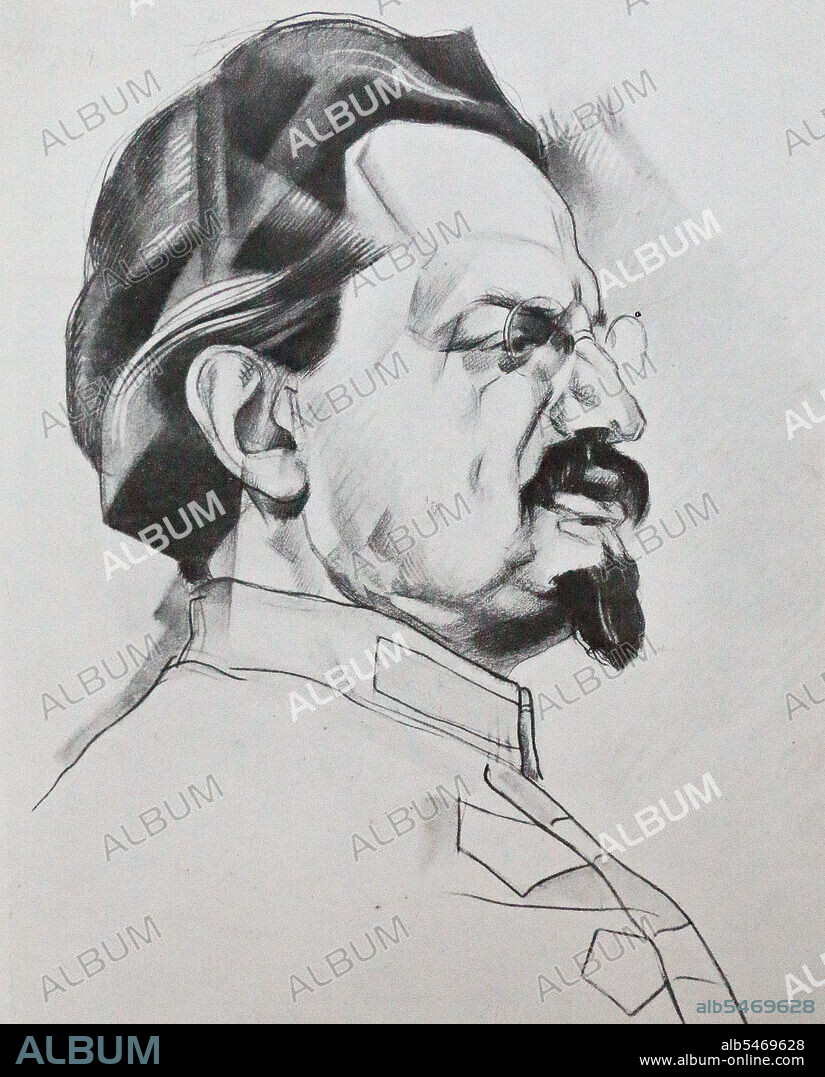 Portrait of Leon Trotsky, by Yury Annenkov  ca. 1923.