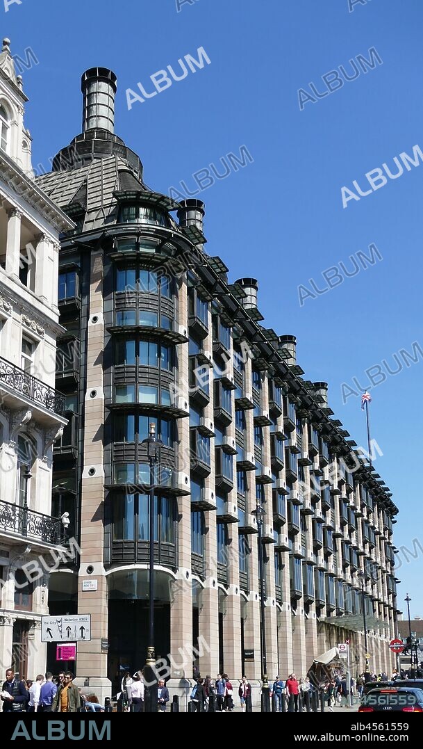 Portcullis House in Westminster, London, UK, houses offices for British members of parliament.