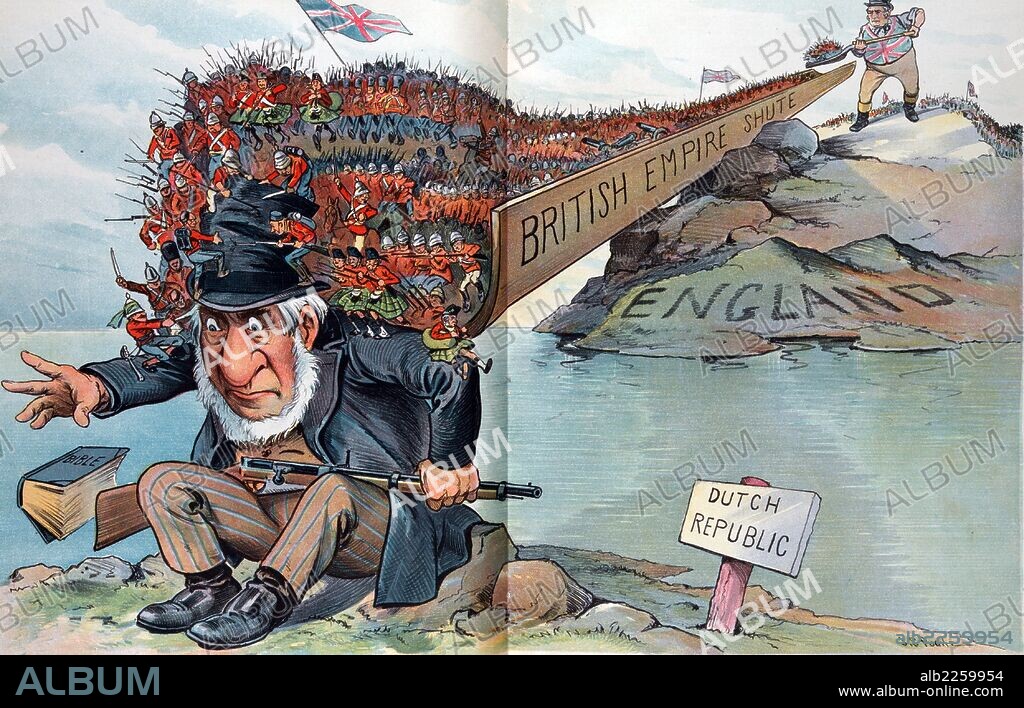 "Too Much for Him" with John Bull, cartoon, 1900.