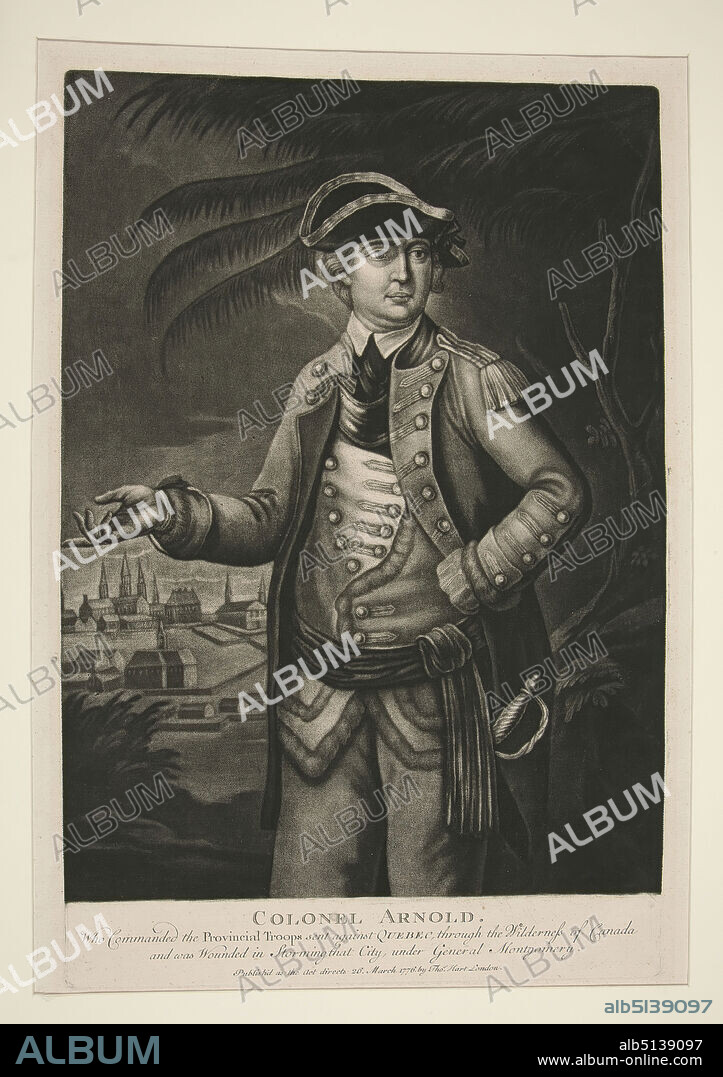Engraver: Thomas Hart, London, Colonel [Benedict] Arnold, Mezzotint, sheet: 47 × 32.5 cm (18 1/2 × 12 13/16 in.), Made in United Kingdom, British, 18th century, Works on Paper - Prints.