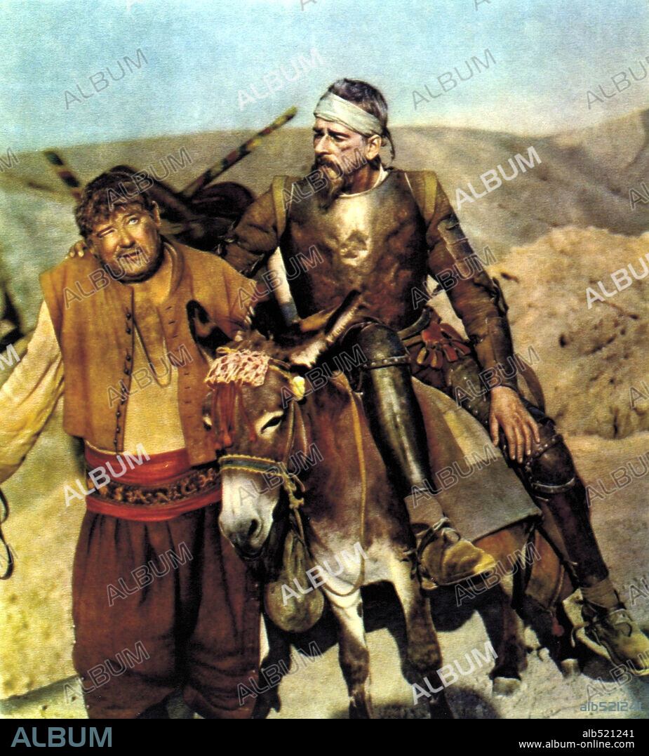 NIKOLAI CHERKASOV y YURI TOLUBEYEV en DON QUIJOTE, 1957 (DON KIKHOT), dirigida por GRIGORI KOZINTSEV. Copyright LENFILM.