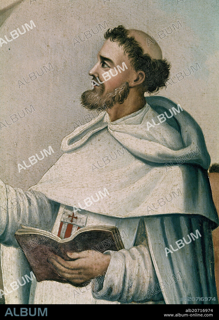 ANÓNIMO. CONQUISTA DE MEXICO - DETALLE - FRAY BARTOLOME DE OLMEDO - PINTADO EN COBRE- FINALES S XVIII.