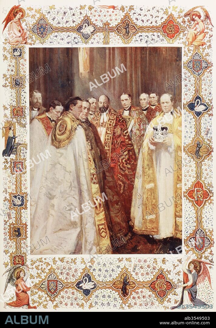 The Church and the Coronation of King George V. The Archbishops of Canterbury and York and other prominent prelates. From The Illustrated London News, 1910.