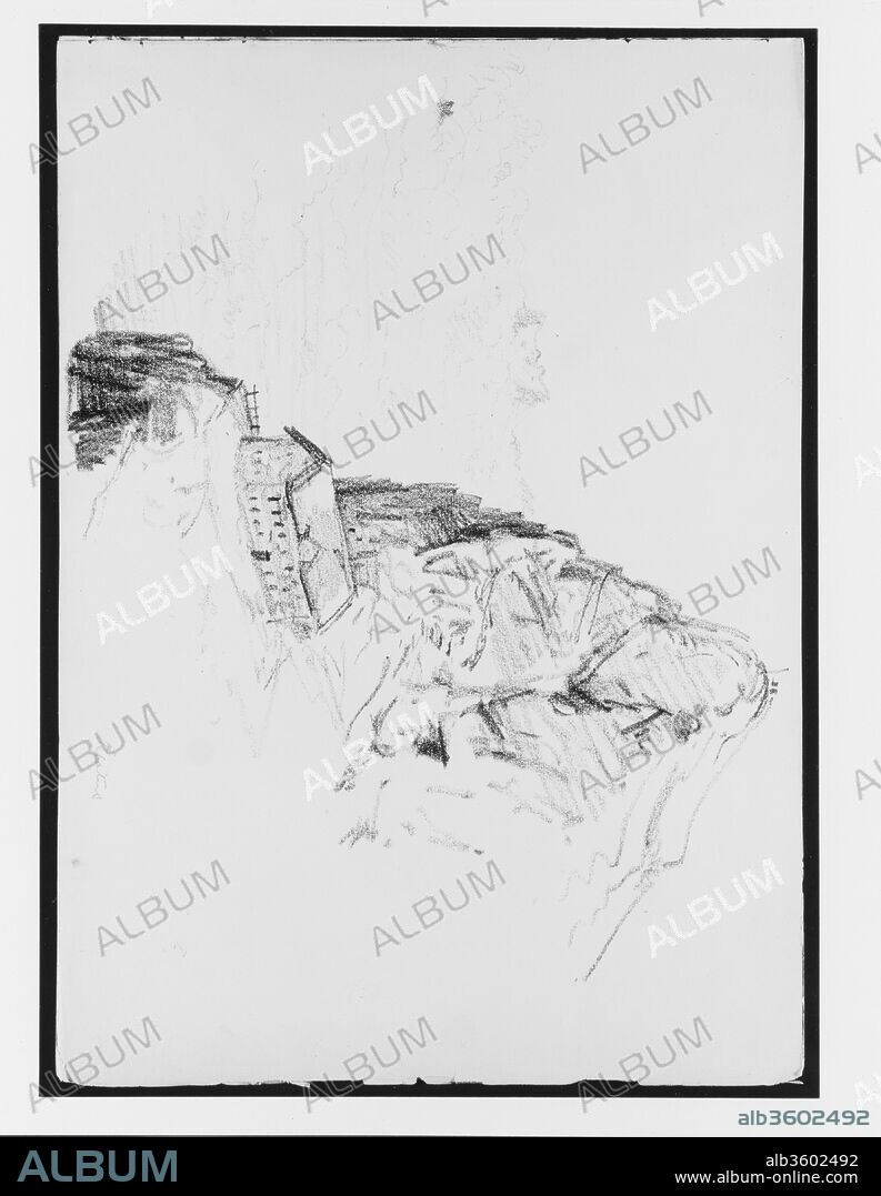 Hotel Bellevue and Esel Peak, Mount Pilatus (from "Splendid Mountain Watercolours" Sketchbook). Artist: John Singer Sargent (American, Florence 1856-1925 London). Dimensions: 10 7/8 x 16 in. (27.6 x 40.6 cm). Date: 1870.