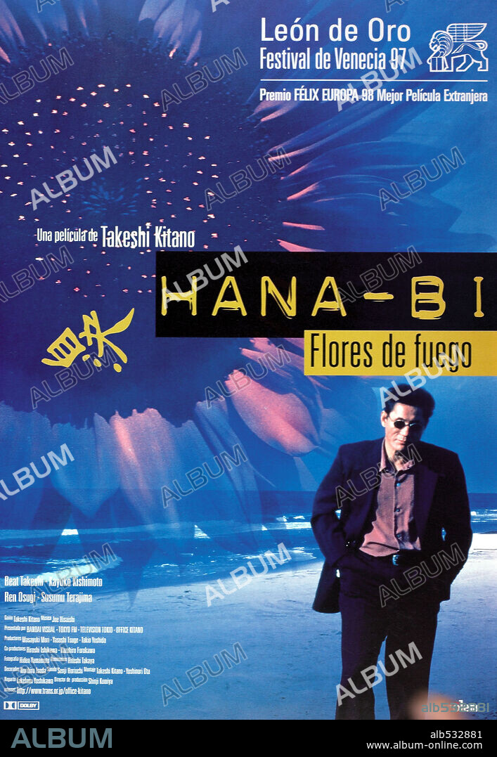 Poster de HANA-BI. FLORES DE FUEGO, 1997 (HANA-BI), dirigida por TAKESHI KITANO. Copyright ALLIANCE RELEASING.
