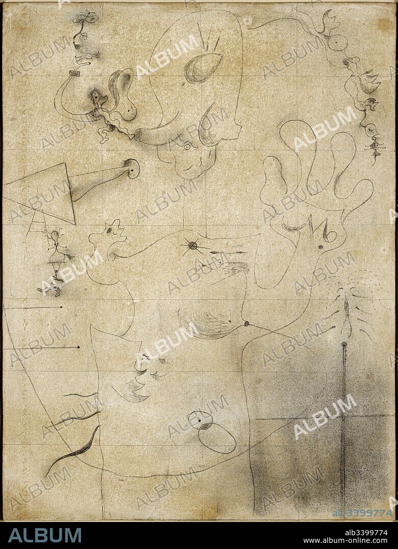 JOAN MIRÓ. Joan Miró / Dibujo preparatorio de 'Patata', 1928, Carboncillo y tiza sobre papel, 63,5 x 48 cm., D1913.