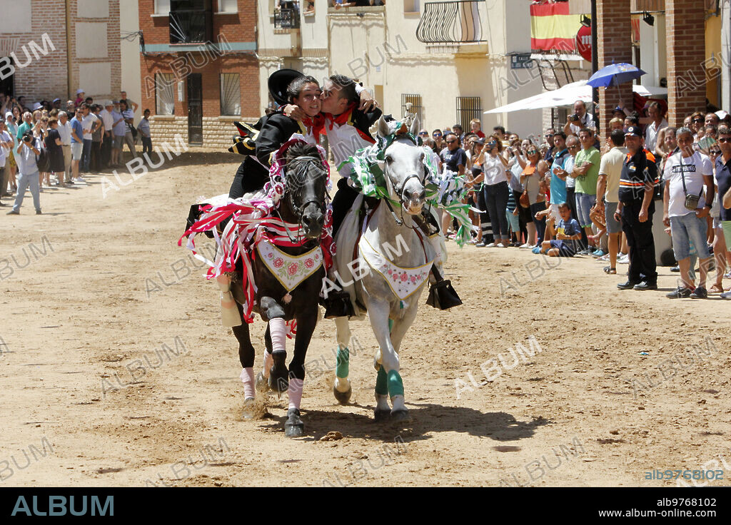 Carpio de Tajo (Toledo), 07/25/2015. Patron Saint Festivities of Santiago Apóstol in Carpio de Tajo. In the image, harnessed horse racing. Photo: Ana Pérez Herrera ARCHDC.