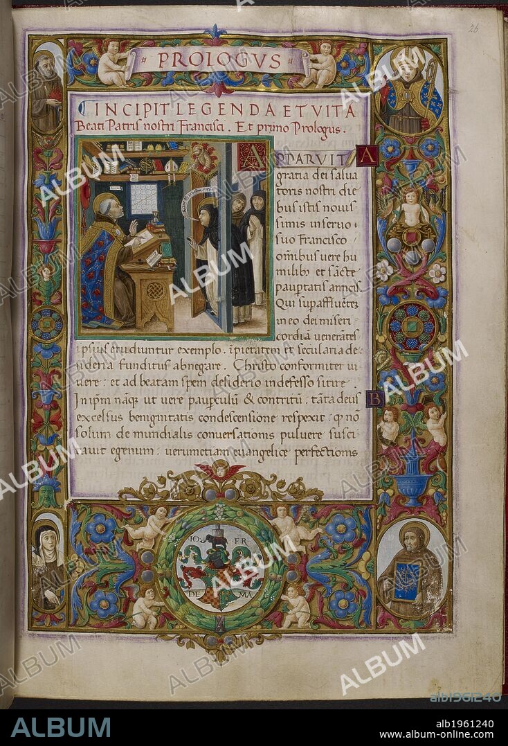 Illustration from 'Legend and Life of St Francis of Assisi'. Legend and Life of Francis of Assisi (with Miracles). Italy, Central (Florence), 1504. Bonaventure , Legend and Life of Francis of Assisi (with Miracles). Source: Harley 3229 f.26. Language: Latin.