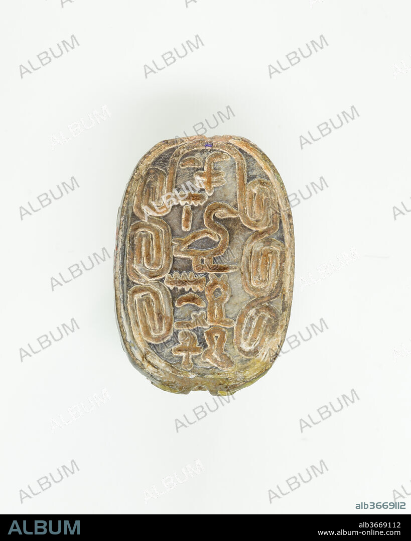 Scarab Inscribed for a Prince Intef. Dimensions: L. 2.6 × W. 1.8 × H. 1.2 cm (1 × 11/16 × 1/2 in.). Dynasty: Dynasty 13. Date: ca. 1802-1575 B.C..