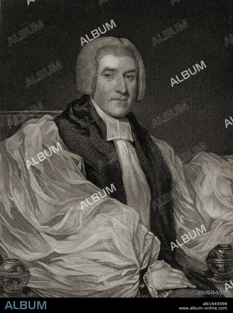 Reverend William Carey, 1769-1846. Lord Bishop of Exeter,1820 and Bishop of St.Asaph 1830-1846.Engraved by T.A.Dean after S.W.Reynolds. From the book 'National Portrait Gallery Volume I' published 1830.
