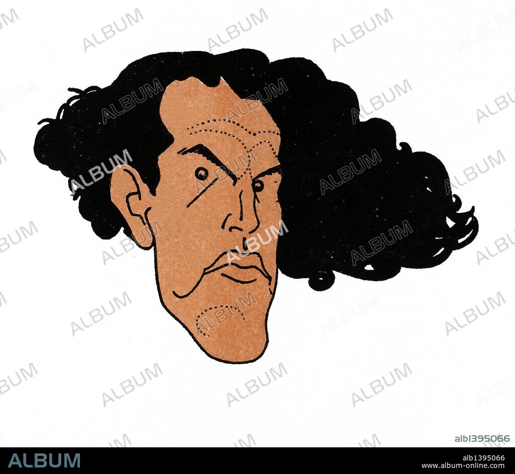 ROMÁN BONET SINTES "BON". Caricatura de Jaime Pahissa y Jo (Barcelona, 1880-Buenos Aires, 1969). Compositor y musicólogo español. Año 1911.