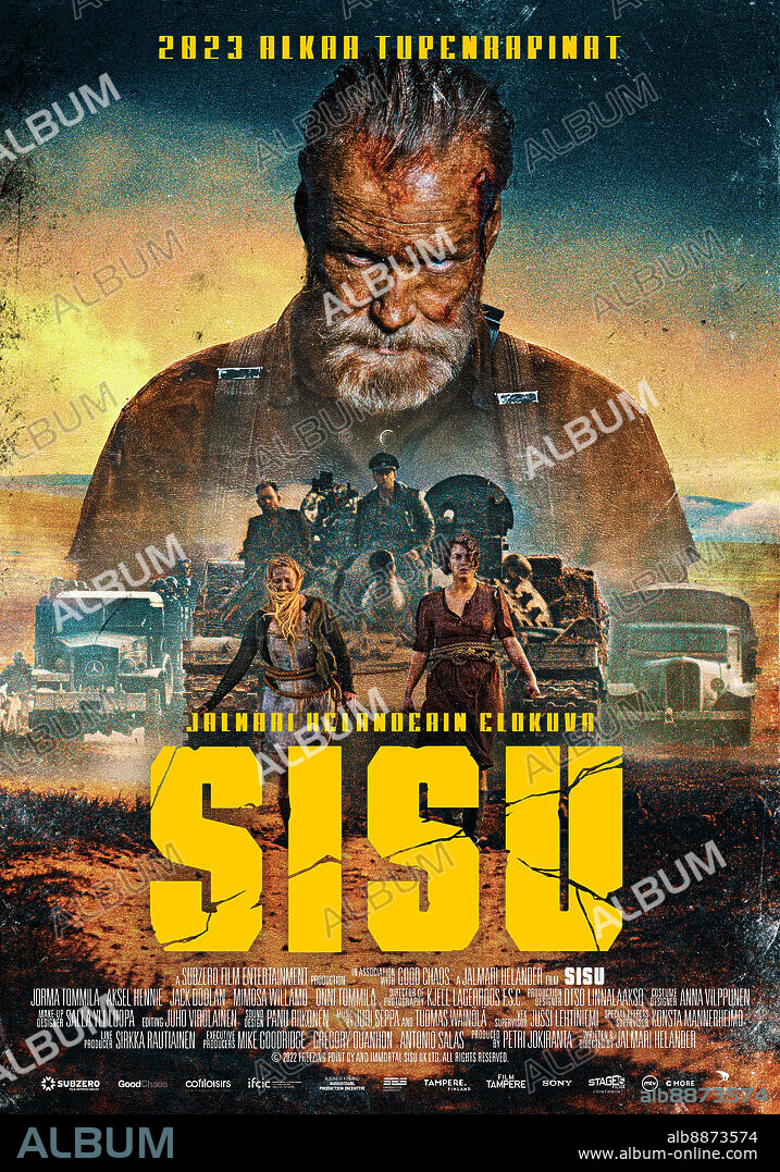 Poster de SISU, 2022, dirigida por JALMARI HELANDER. Copyright Subzero Film Entertainment.