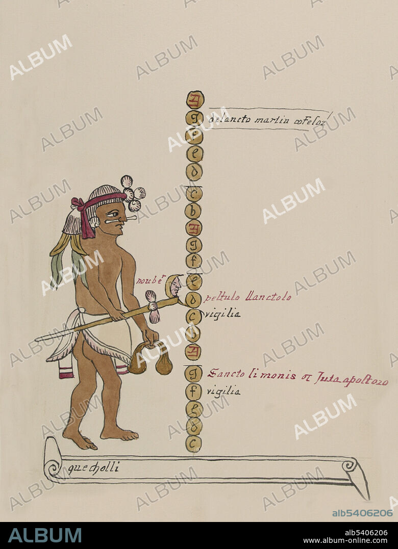 Tovar Codex, Quecholli, 14th Month Aztec Calendar