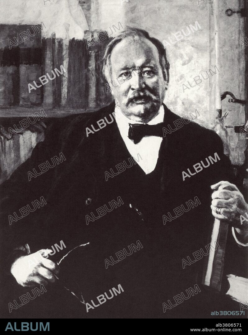 Svante August Arrhenius (February 19, 1859 - October 2, 1927) was a Swedish scientist and one of the founders of the science of physical chemistry. In 1884 he submitted a 150 page dissertation on electrolytic conductivity to Uppsala for the doctorate. It did not impress the professors. Later, extensions of this very work would earn him the Nobel Prize in Chemistry. The most important idea in the dissertation was his explanation of the fact that neither pure salts nor pure water is a conductor, but solutions of salts in water are. In 1900, he became involved in setting up the Nobel Institutes and the Nobel Prizes. In 1902 he began to investigate physiological problems in terms of chemical theory. He determined that reactions in living organisms and in the test tube followed the same laws. In 1903 he became the first Swede to be awarded the Nobel Prize in chemistry. He also turned his attention to geology, astronomy, physical cosmology, and astrophysics, accounting for the birth of the solar system by interstellar collision. In 1927, he came down with an attack of acute intestinal catarrh, and died at the age of 68.