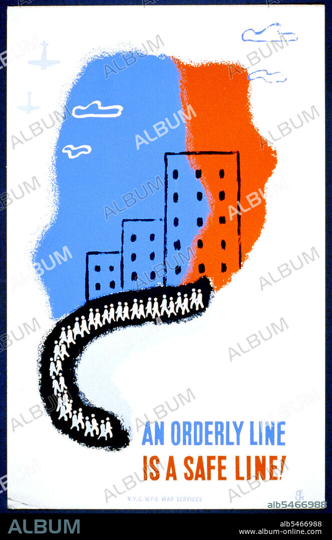 An orderly line is a safe line! circa 1941-1943.