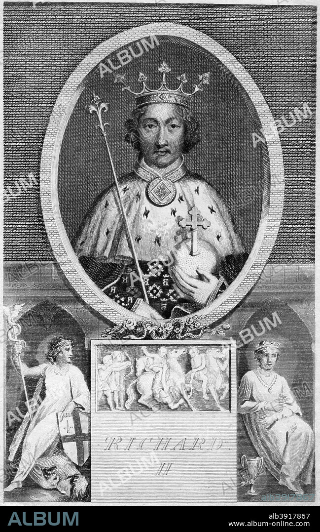 Richard II, King of England. The reign of Richard II (1367-1400) was characterised by intermittent periods of tension between the king and the barons. In 1399 he was captured at Flint Castle in Wales before being taken to the Tower of London where he was forced to abdicate by Henry Bolingbroke, who declared himself King Henry IV. Richard was then imprisoned in Pontefract Castle where he either starved to death or was murdered early in 1400.