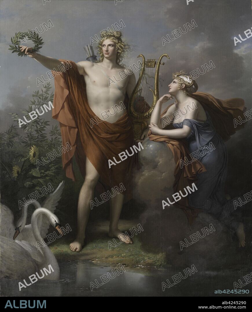 Apollo, God of Light, Eloquence, Poetry and the Fine Arts with Urania, Muse of Astronomy, 1798. Charles Meynier (French, 1768-1832). Oil on canvas; overall: 275 x 235 cm (108 1/4 x 92 1/2 in.).