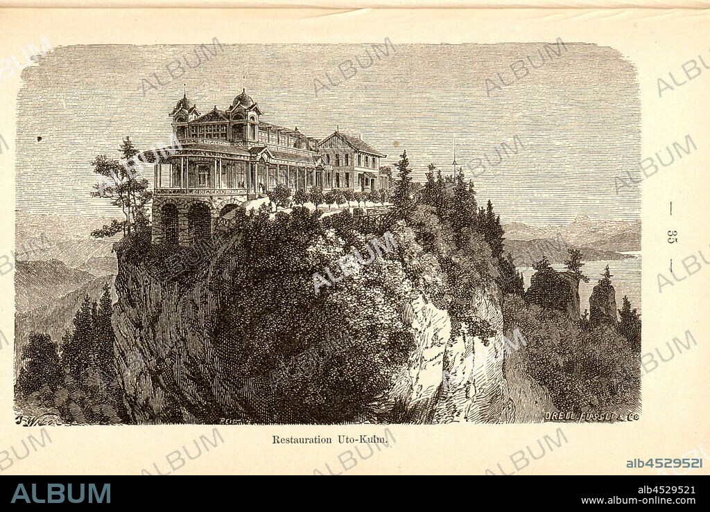 Restaurant Uto-Kulm, Restaurant Uto-Kulm on the Uetliberg, p. 35, Weber, J.; Reist, Schweizerischer Ingenieur und Architekten-Verein: Zürich's Gebäude und Sehenswürdigkeiten. Beschreibung der Stadt (...). Zürich: bei Orell Füssli & Co., 1877.