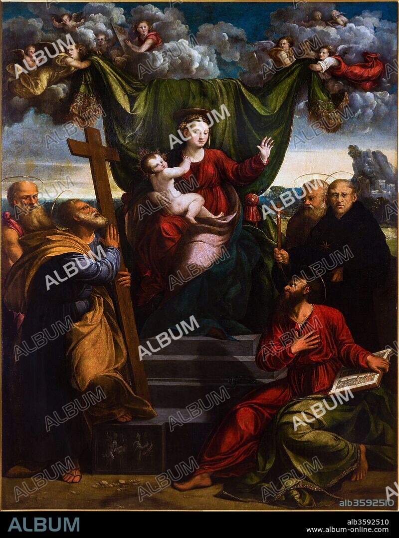 BATTISTA DOSSI. The Virgin and Child with Saints.