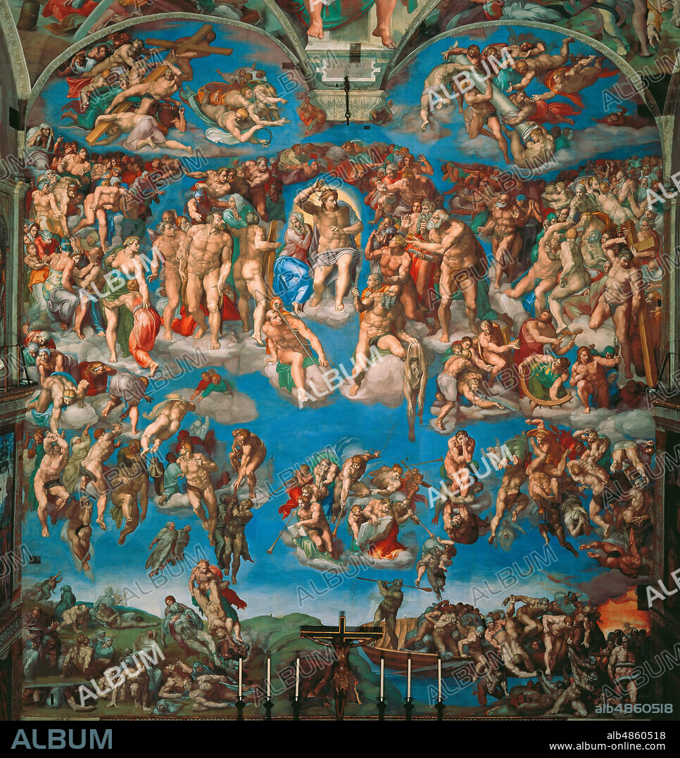MICHELANGELO BUONARROTI. The Last Judgment (Fresco of the Sistine Chapel in the Vatican).