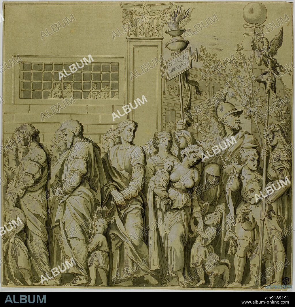 Triumphs of Julius Caesar: Canvas No. VII, 18th century. Captives. Triumphal military parade celebrating Julius Caesar' victory in the Gallic Wars.