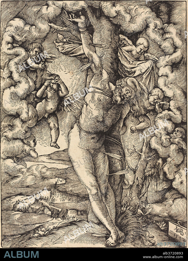 HANS BALDUNG GRIEN. Saint Sebastian. Dated: 1514. Dimensions: image: 31.1 x 23.3 cm (12 1/4 x 9 3/16 in.)  sheet: 31.7 x 23.7 cm (12 1/2 x 9 5/16 in.). Medium: woodcut.
