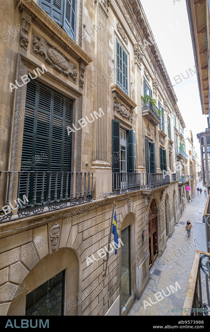 Can San Simón, tendencia historicista renacentista, obra de Miquel Ferrà, realizado entre 1854 y 1856, Palma, Mallorca, balearic islands, Spain.