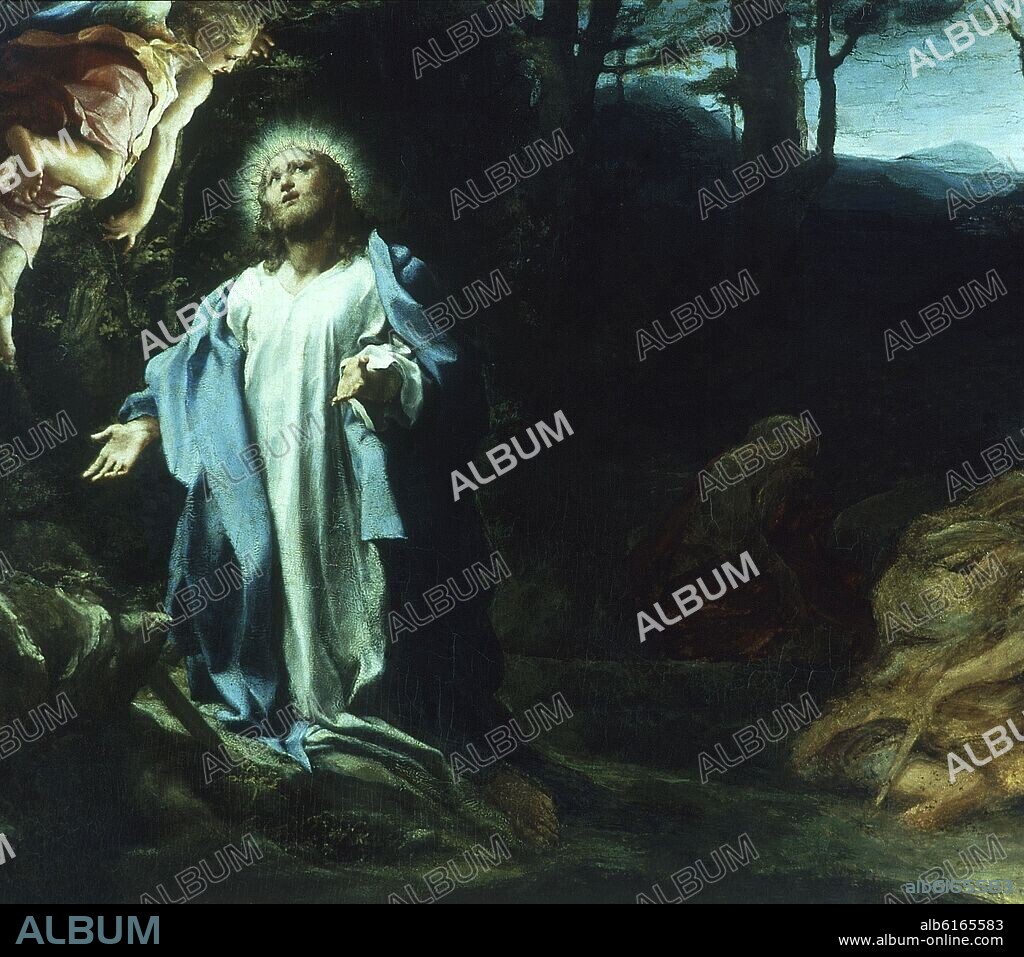 ANTONIO ALLEGRI DA CORREGGIO (1493-1534). LA ORACION DE JESUS EN EL HUERTO - SIGLO XVI.
