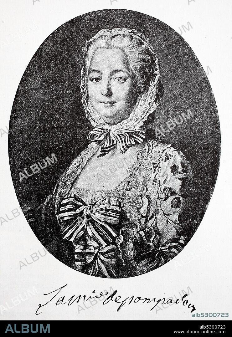 Jeanne-Antoinette Poisson, dame Le Normant d'etiolles, marquise de Pompadour, duchesse de Menars, 29 December 1721 - 15 April 1764, in short Madame de Pompadour, was a mistress of the French King Louis XV.