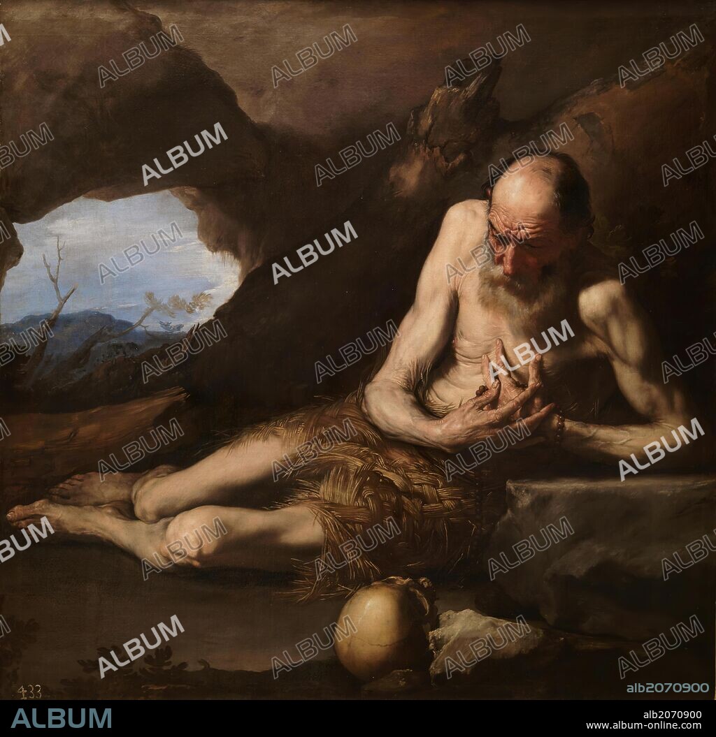JUSEPE DE RIBERA. José de Ribera / 'Saint Paul the Hermit', 1640, Spanish School, Oil on canvas, 143 cm x 143 cm, P01075.