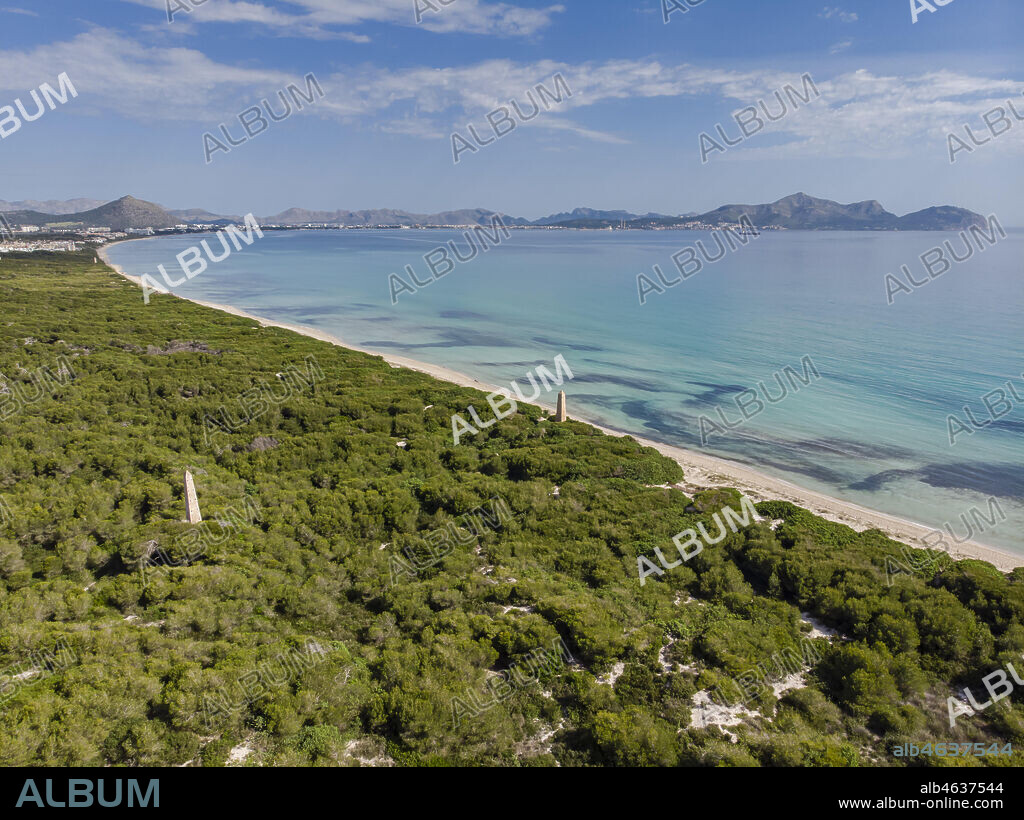leading points, Es Comú, Àrea Natural d'Especial Interès, included within the Natural Park of s'Albufera, Muro, bahía de Alcúdia, Mallorca, Balearic Islands, Spain.
