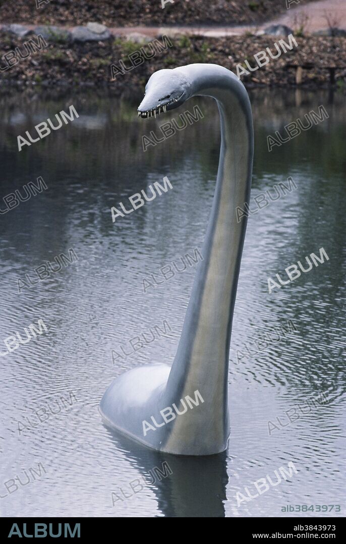 Thalassomedon, a Late Cretaceous Plesiosaur, in the Calgary Zoo's Prehistoric Park.