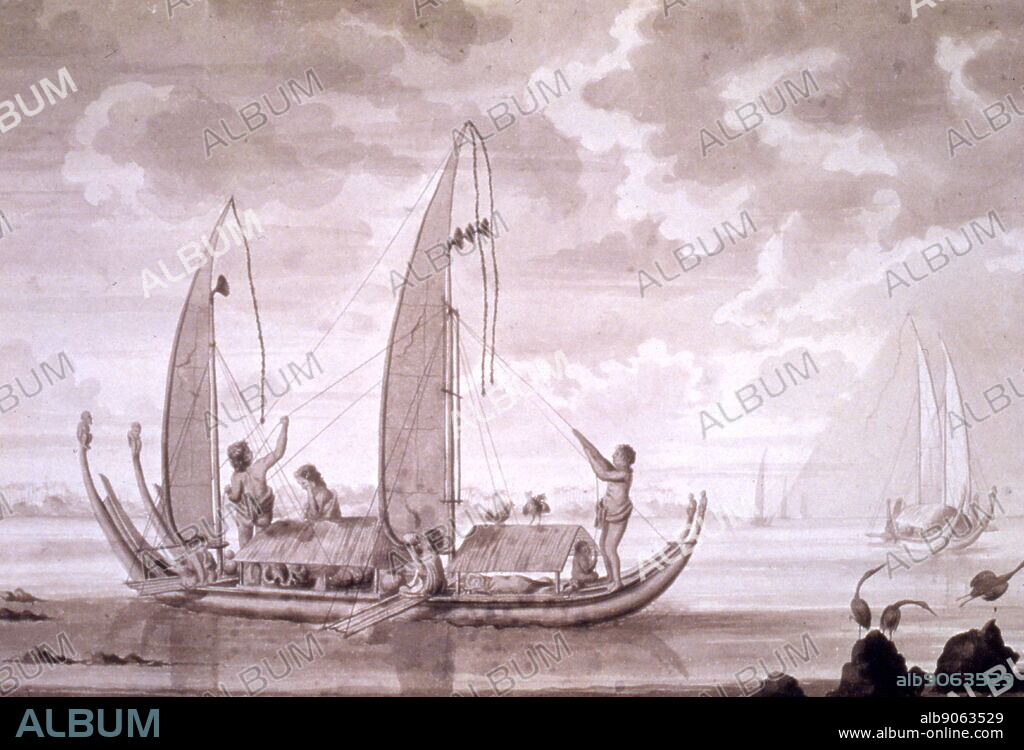 Canoes, Tahiti by Sydney Parkinson (c. 1745 - 1771), by Sydney Parkinson (c. 1745 - 1771), a Scottish botanical illustrator and natural history artist. He was the first European artist to visit Australia, New Zealand and Tahiti. Parkinson was employed by Joseph Banks to travel with him on James Cook's first voyage to the Pacific in 1768, in HMS Endeavour.