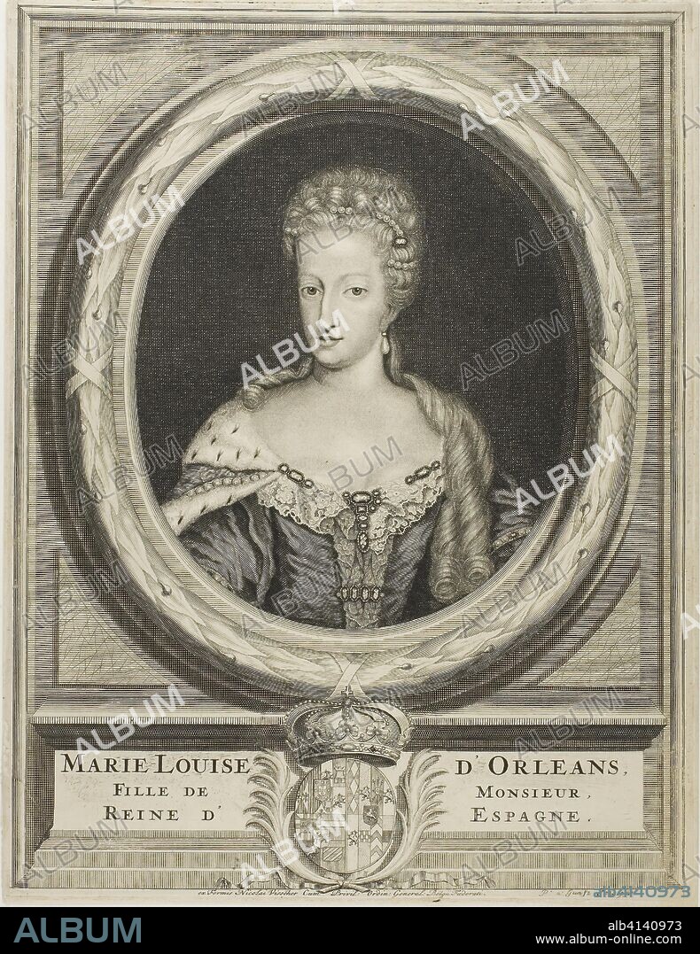 Marie Louise d'Orleans. Pieter Stevens van Gunst; Dutch, 1659-c. 1724. Date: 1679-1735. Dimensions: . Engraving on paper. Origin: Netherlands.