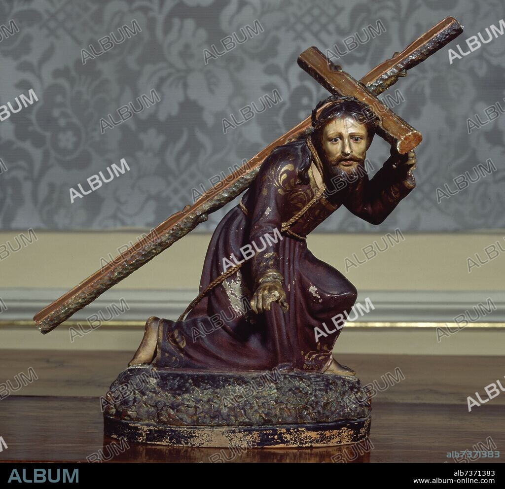 JESUS CON LA CRUZ A CUESTAS - SIGLO XVIII.