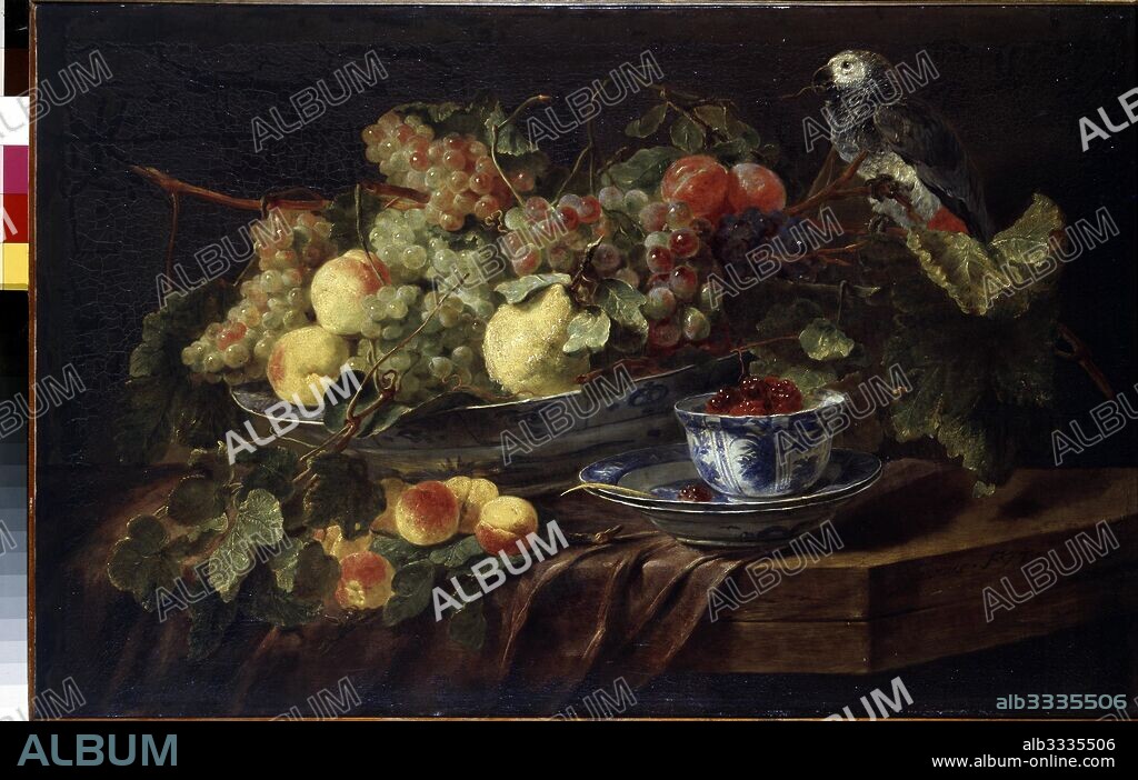 JAN FYT (JOHANNES). Still Life with Fruit and Parrot.