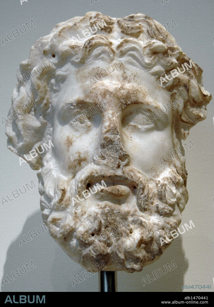 ARTE GRIEGO. PERIODO HELENISTICO. CABEZA DE UN DIOS, probablemente Zeus. Mármol. S. III-II aC (S. III aC-S. II aC). Museo Metropolitano de Arte. Nueva York. Estados Unidos.